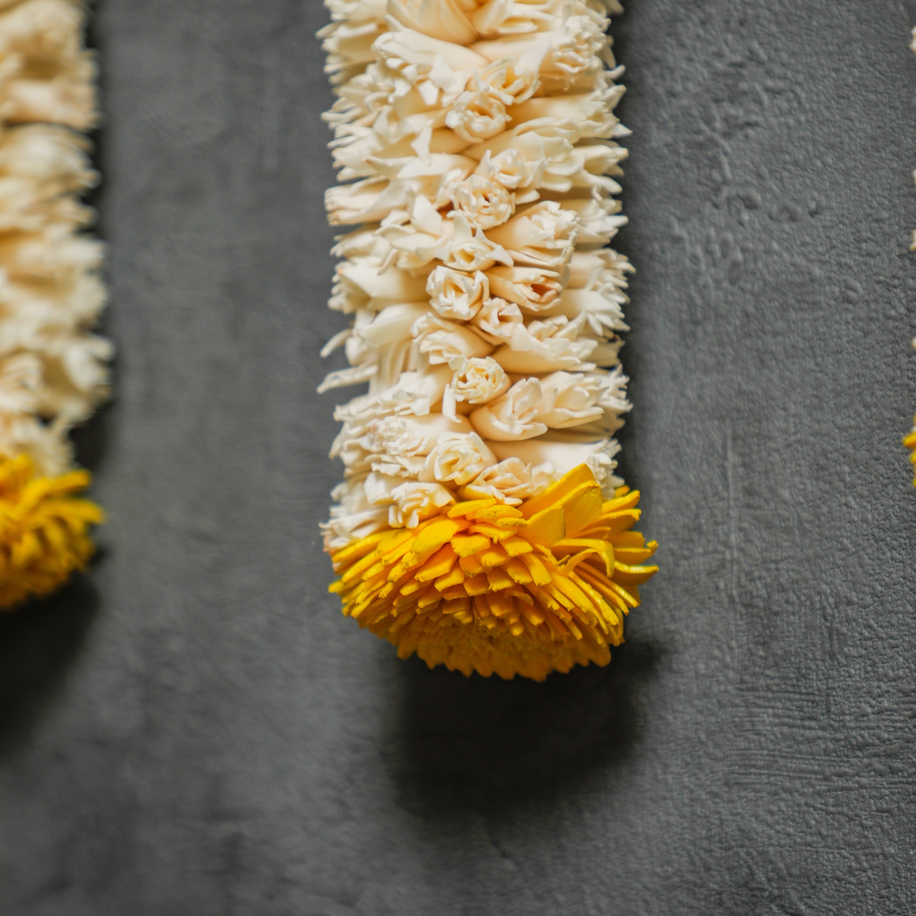 A chamanti/ chrysanthemum at the end handmade by Indian artisans